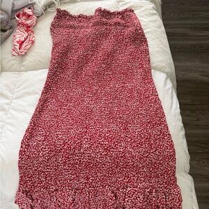 American Eagle Outfitters Red and White Floral Top